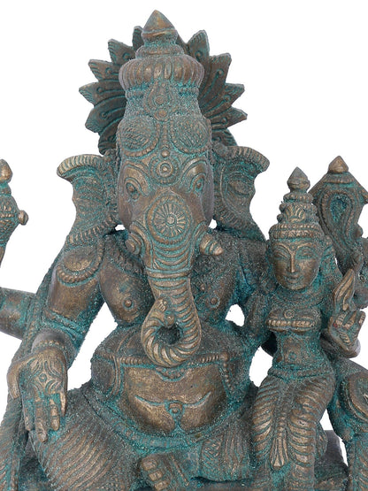 7" Sankatahara Ganapati Bronza Statue | Panchaloha Bronze Statue | Decorative Bronze Idol | Bronze Statue For Temple