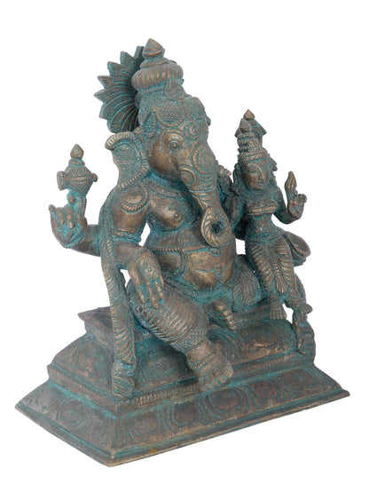 7" Sankatahara Ganapati Bronza Statue | Panchaloha Bronze Statue | Decorative Bronze Idol | Bronze Statue For Temple