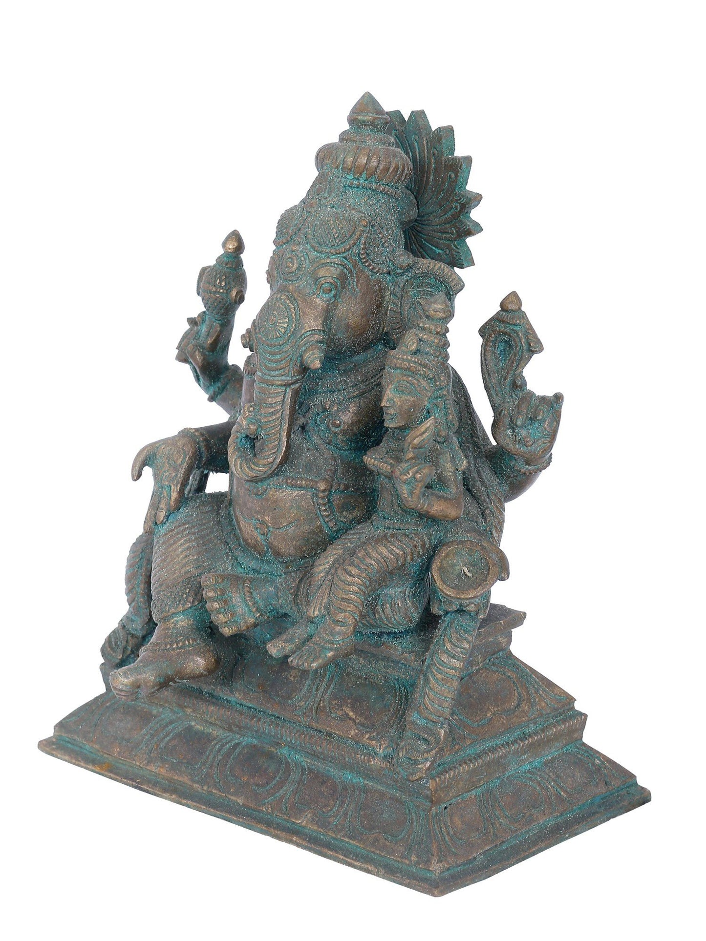 7" Sankatahara Ganapati Bronza Statue | Panchaloha Bronze Statue | Decorative Bronze Idol | Bronze Statue For Temple