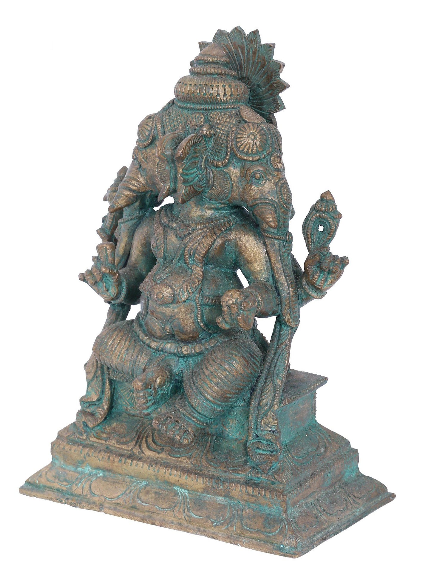 7" Dwimukha Ganapati Bronze Statue | Panchaloha Bronze Statue | Decorative Bronze Idol | Bronze Statue For Temple