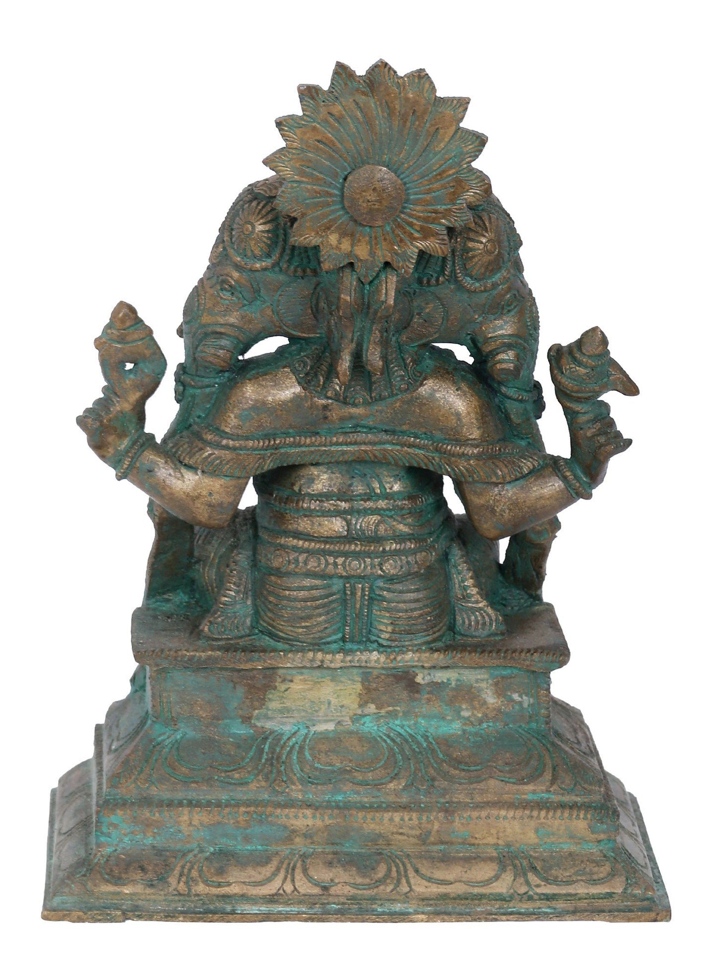 7" Dwimukha Ganapati Bronze Statue | Panchaloha Bronze Statue | Decorative Bronze Idol | Bronze Statue For Temple