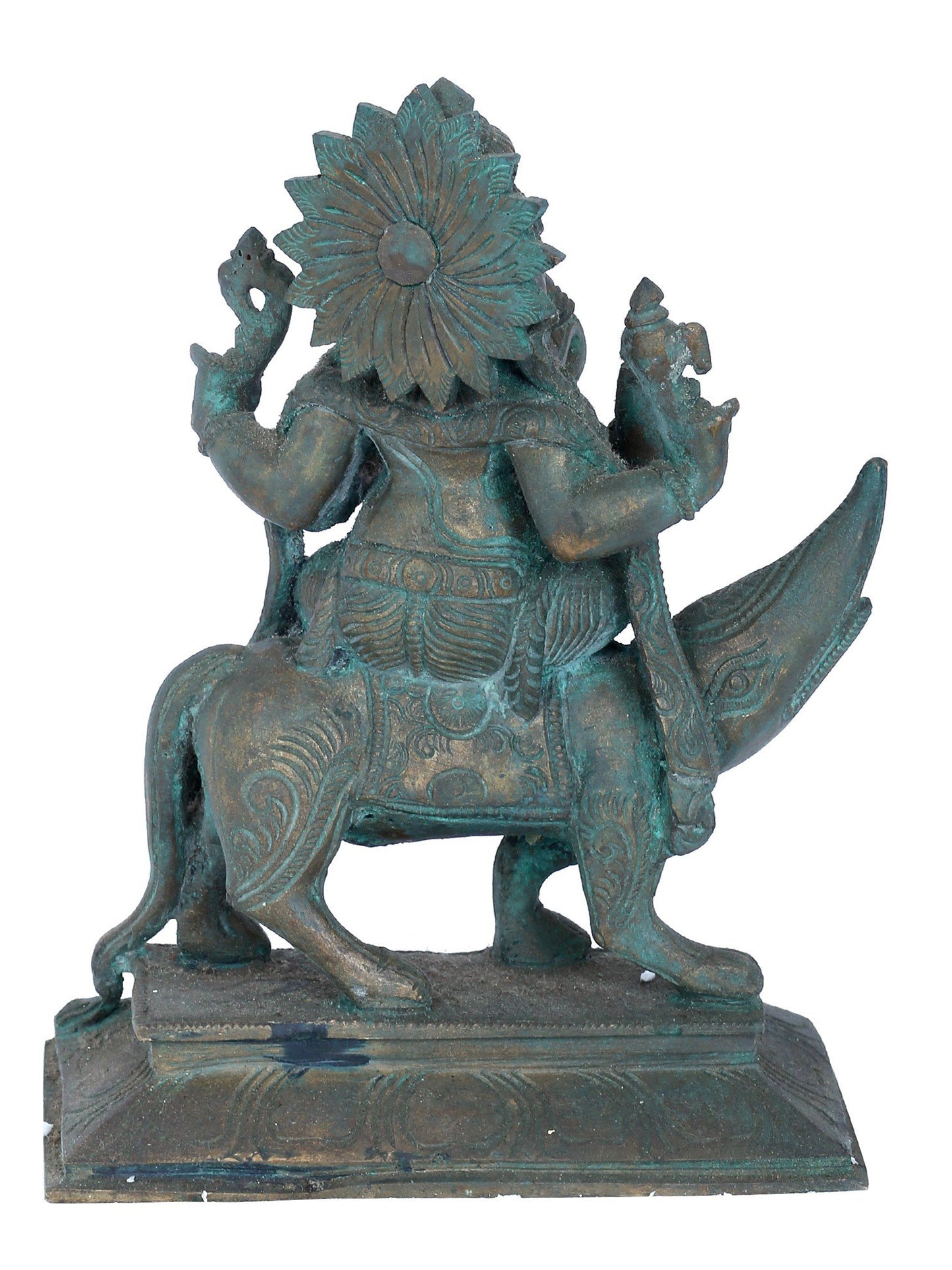 7" Shrishti Ganapati With Mushaka | Panchaloha Bronze Statue | Decorative Bronze Idol | Bronze Statue For Temple