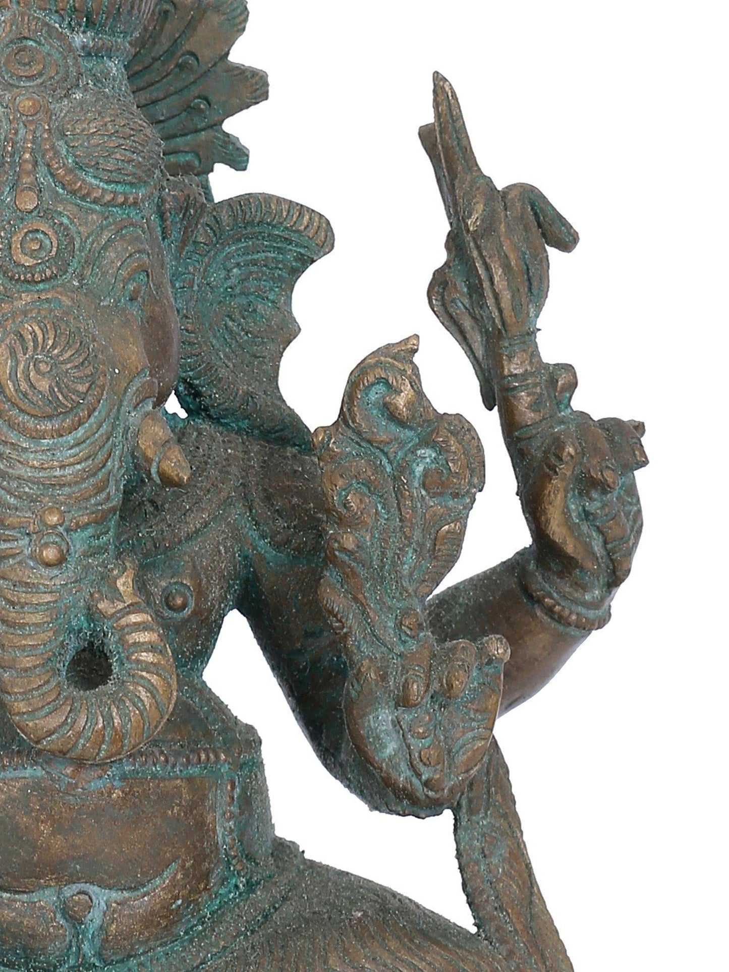 7" Four Hands Siddhi Ganapati Bronze Statue | Panchaloha Bronze Statue | Decorative Bronze Idol | Bronze Statue For Temple