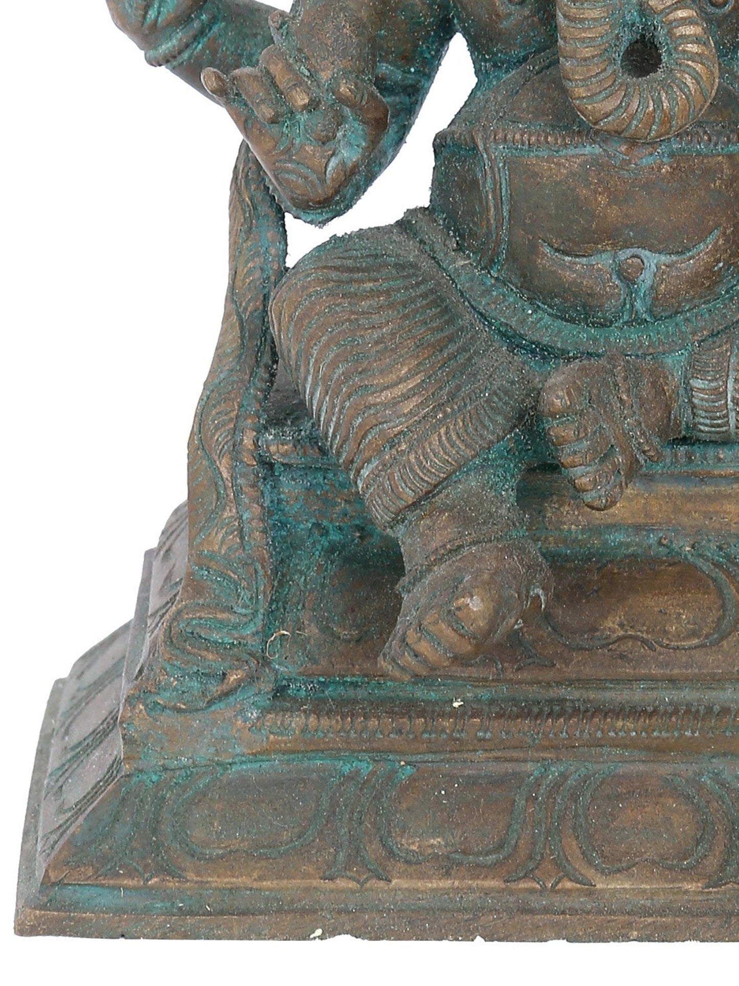 7" Four Hands Siddhi Ganapati Bronze Statue | Panchaloha Bronze Statue | Decorative Bronze Idol | Bronze Statue For Temple