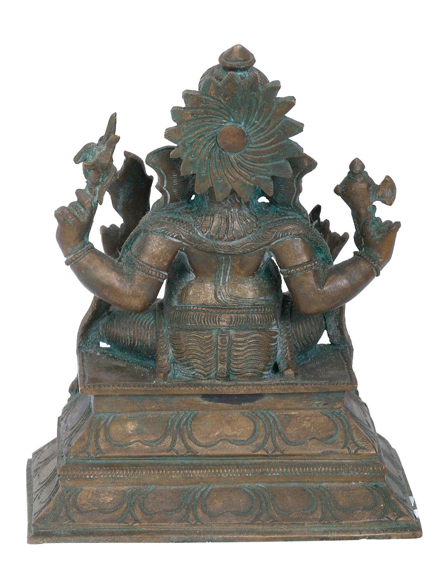 7" Four Hands Siddhi Ganapati Bronze Statue | Panchaloha Bronze Statue | Decorative Bronze Idol | Bronze Statue For Temple