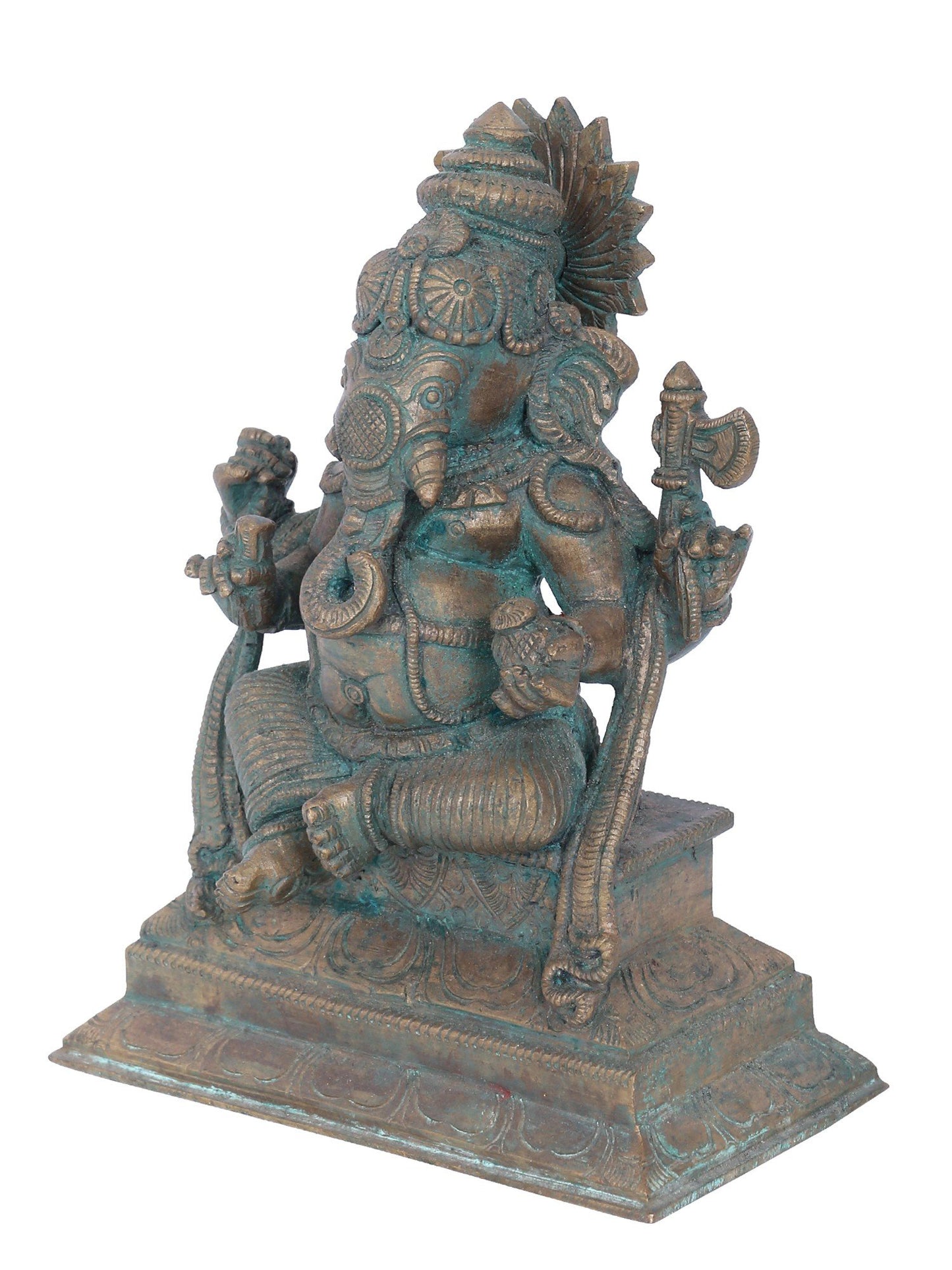 7" Dhundhi Ganapati Bronze Statue | Panchaloha Bronze Statue | Decorative Bronze Idol | Bronze Statue For Temple