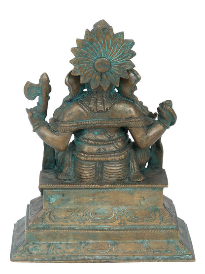 7" Dhundhi Ganapati Bronze Statue | Panchaloha Bronze Statue | Decorative Bronze Idol | Bronze Statue For Temple