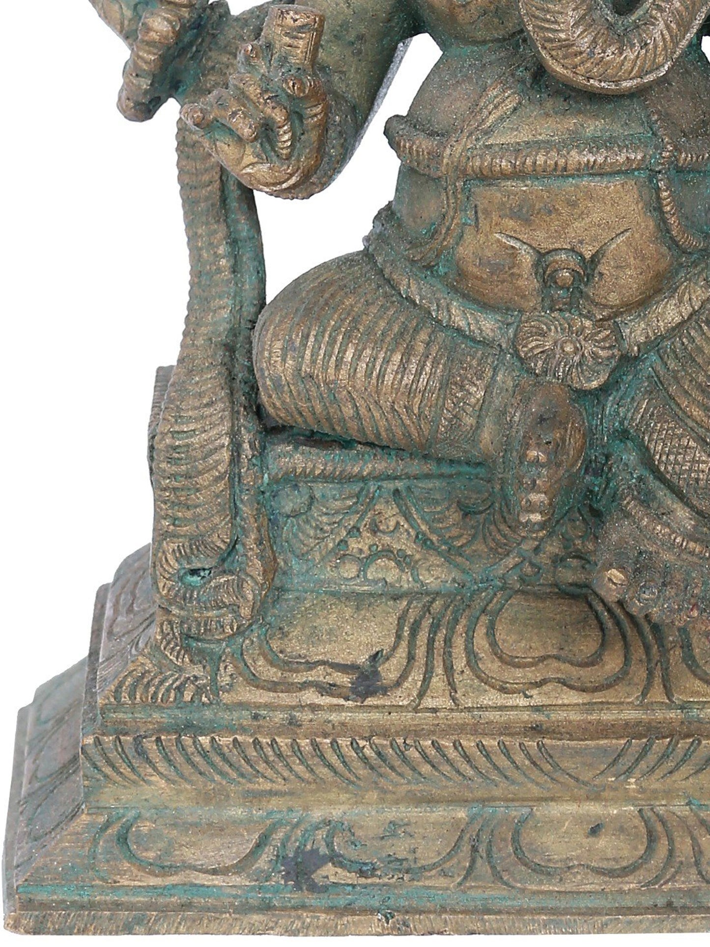 7" Ekadanta Ganapati With Flag Bronze Statue | Panchaloha Bronze Statue | Decorative Bronze Idol | Bronze Statue For Temple