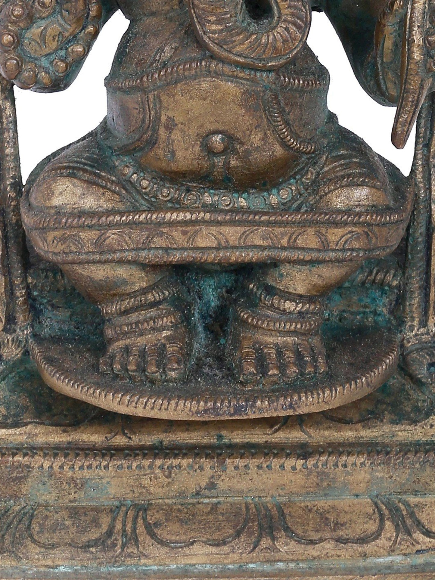 7" Four-Hands Lord Ganapati Sculpture | Panchaloha Bronze Statue | Decorative Bronze Idol | Bronze Statue For Temple