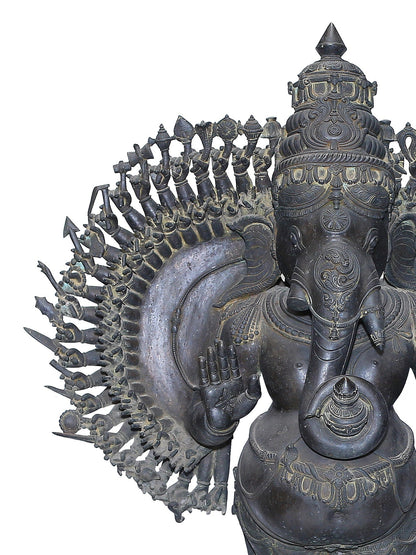 54" A Staggering Triumph ganesha Of Chola Artistic Tradition In Panchaloha Bronze statue | Made In Swamimalai, Tamil Nadu | Masterpiece Statue