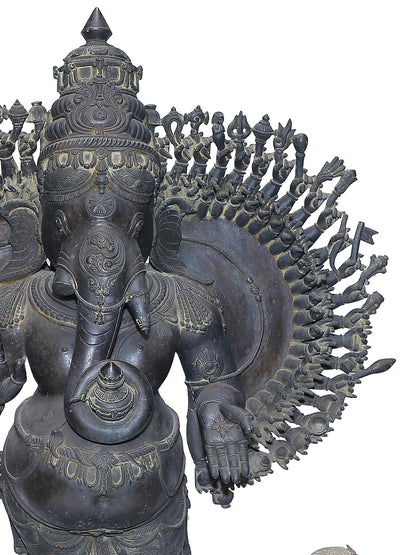 54" A Staggering Triumph ganesha Of Chola Artistic Tradition In Panchaloha Bronze statue | Made In Swamimalai, Tamil Nadu | Masterpiece Statue