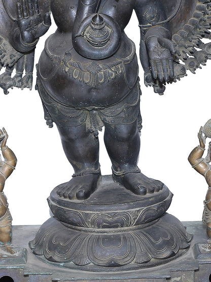 54" A Staggering Triumph ganesha Of Chola Artistic Tradition In Panchaloha Bronze statue | Made In Swamimalai, Tamil Nadu | Masterpiece Statue