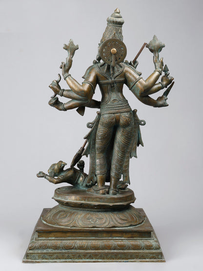 25" Eight Armed Goddess Durga (Mahishasura-Mardini) | Panchaloha Bronze Statue | Decorative Bronze Idol | Bronze Statue For Temple