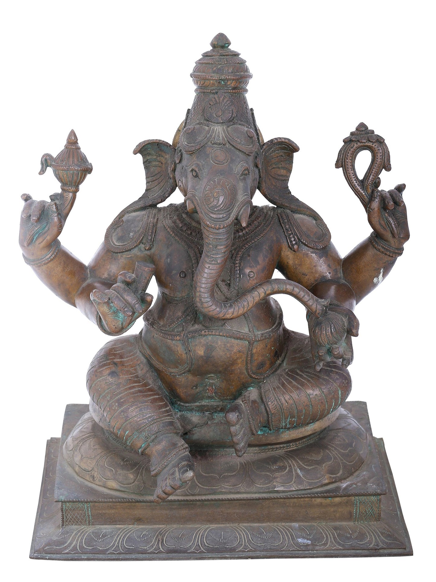 22" Meditative Lord Ganesha Statue | Panchaloha Bronze Statue | Decorative Bronze Idol | Bronze Statue For Temple