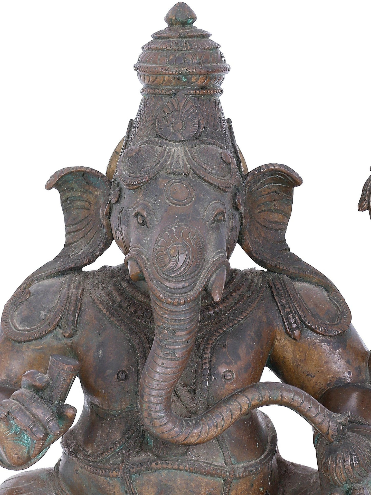 22" Meditative Lord Ganesha Statue | Panchaloha Bronze Statue | Decorative Bronze Idol | Bronze Statue For Temple