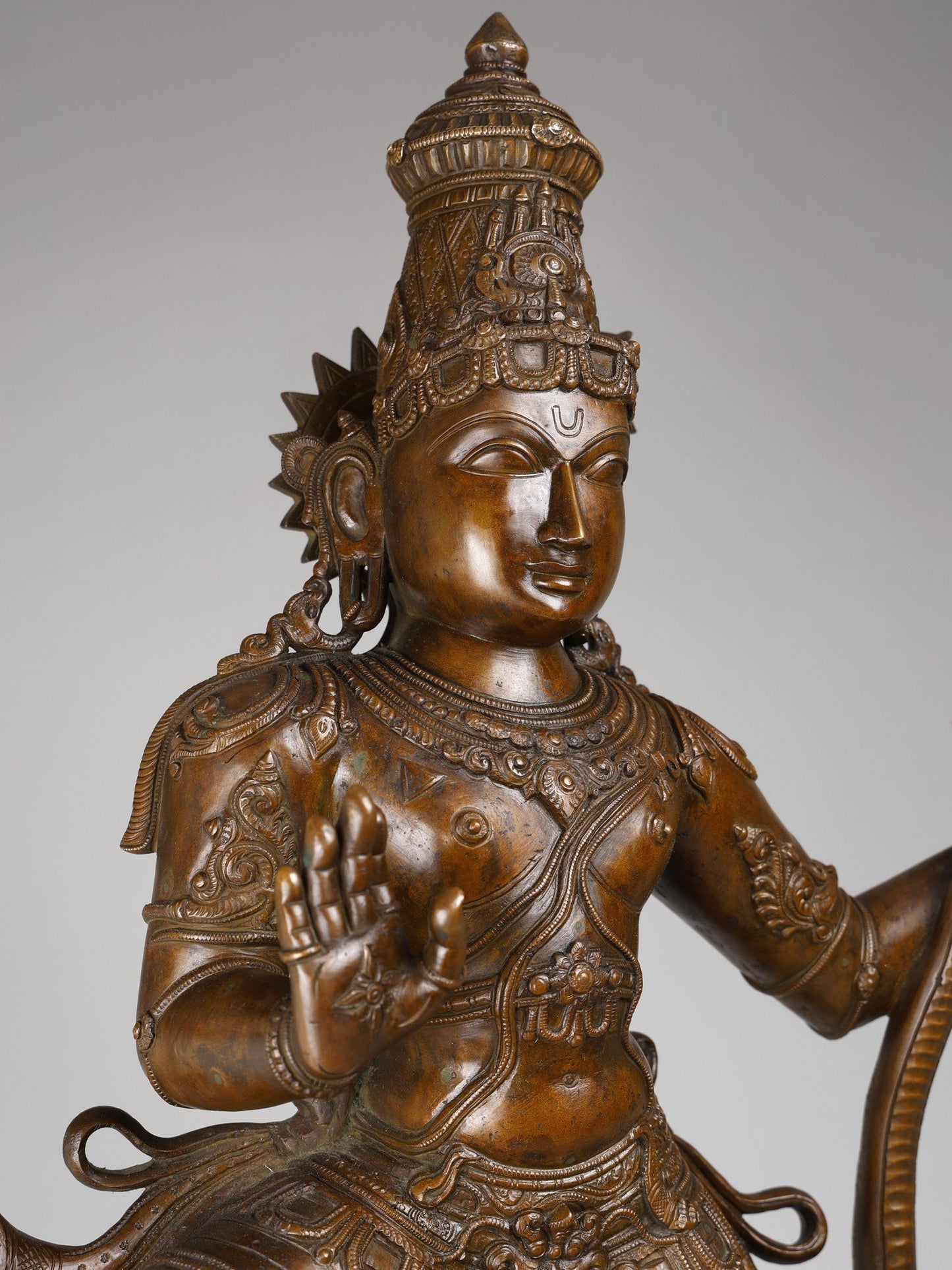 48" Large Superfine Lord Krishna Dancing On Kaliya Naag | Panchaloha Bronze Statue | Decorative Bronze Idol | Bronze Statue For Temple