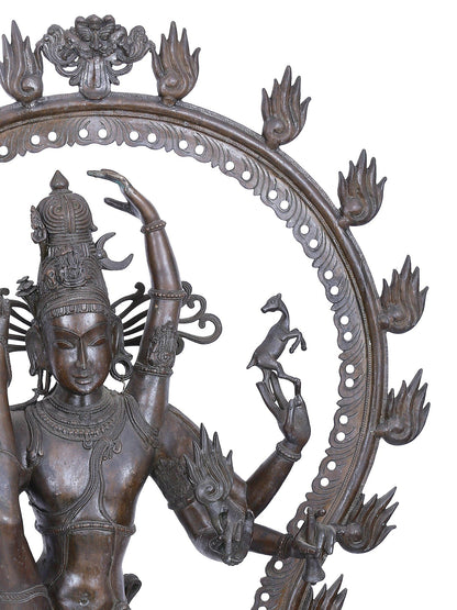 50" Large Statue Of Lord Shiva Tandava As Nataraja | Panchaloha Bronze Statue | Decorative Bronze Idol | Bronze Statue For Temple