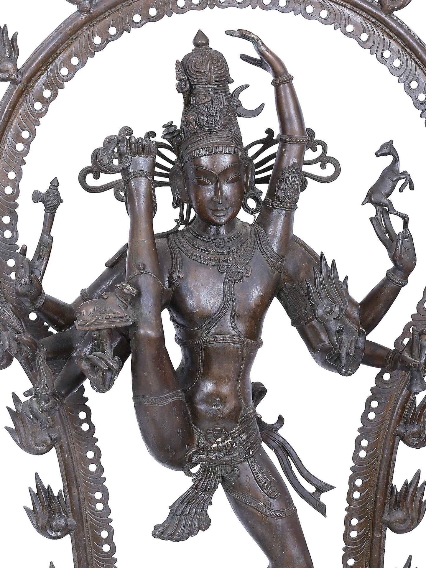 50" Large Statue Of Lord Shiva Tandava As Nataraja | Panchaloha Bronze Statue | Decorative Bronze Idol | Bronze Statue For Temple