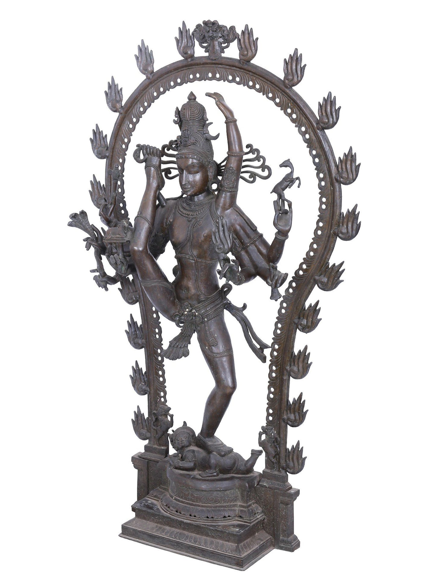 50" Large Statue Of Lord Shiva Tandava As Nataraja | Panchaloha Bronze Statue | Decorative Bronze Idol | Bronze Statue For Temple