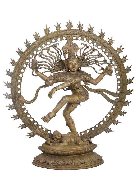 33" Large Nataraja Statue A Form Of Lord Shiva | Panchaloha Bronze Statue | Decorative Bronze Idol | Bronze Statue For Temple