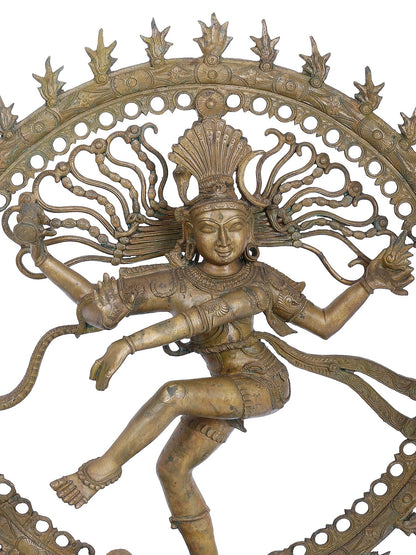 33" Large Nataraja Statue A Form Of Lord Shiva | Panchaloha Bronze Statue | Decorative Bronze Idol | Bronze Statue For Temple