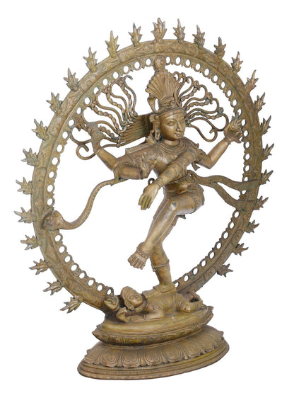 33" Large Nataraja Statue A Form Of Lord Shiva | Panchaloha Bronze Statue | Decorative Bronze Idol | Bronze Statue For Temple