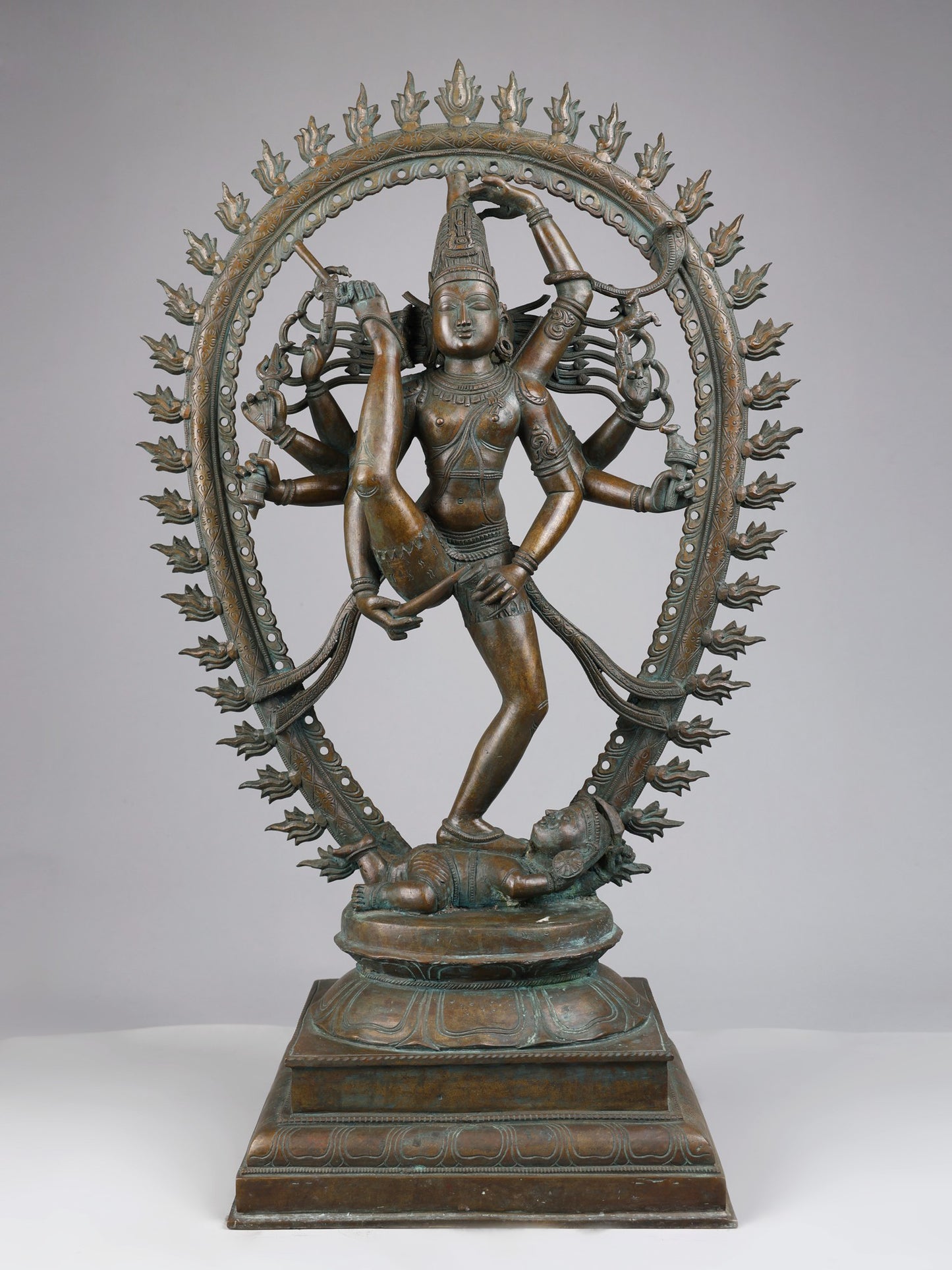 31" Large Shiva Tandava (Nataraja) Sculpture | Panchaloha Bronze Statue | Decorative Bronze Idol | Bronze Statue For Temple