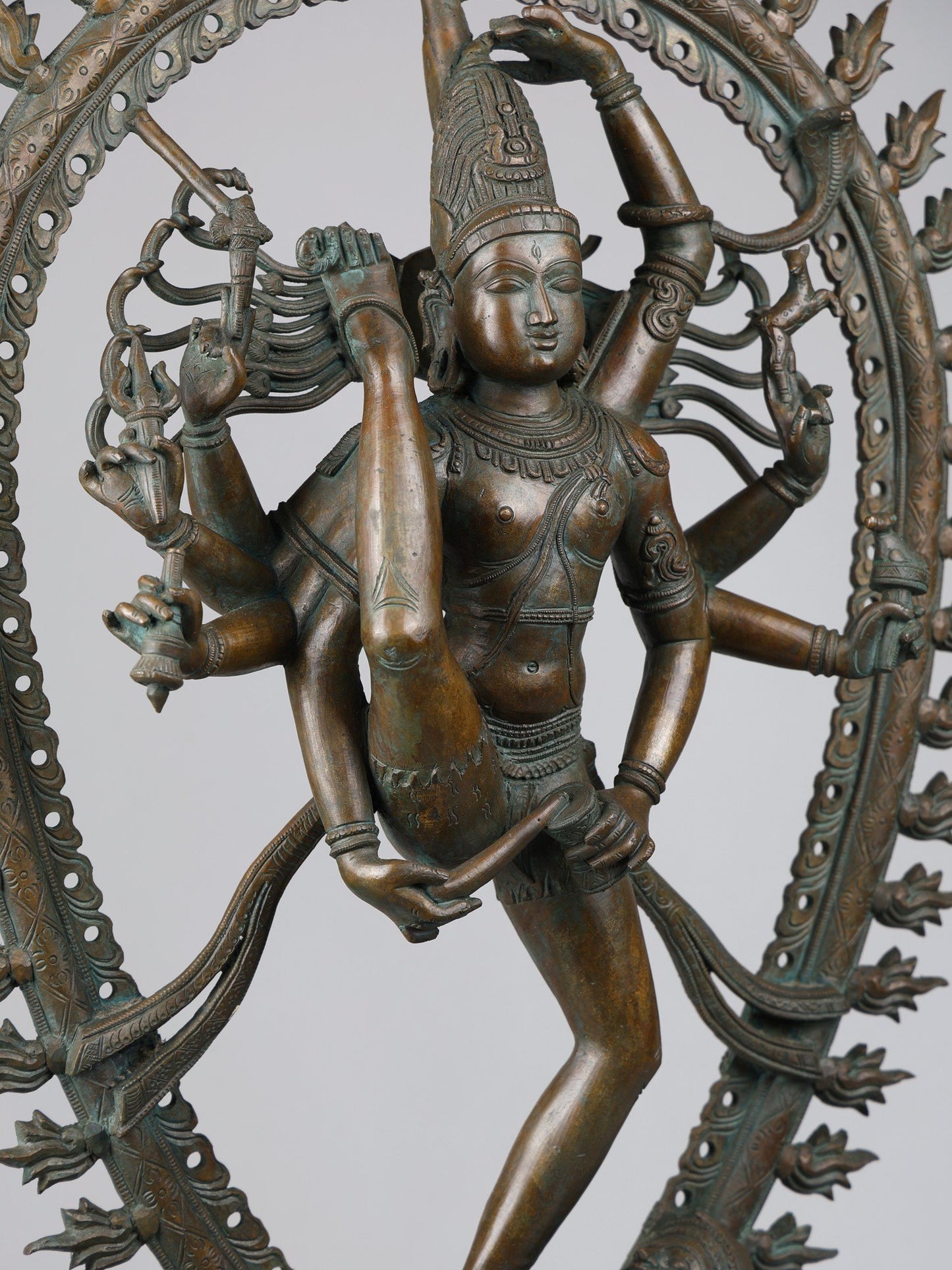 31" Large Shiva Tandava (Nataraja) Sculpture | Panchaloha Bronze Statue | Decorative Bronze Idol | Bronze Statue For Temple