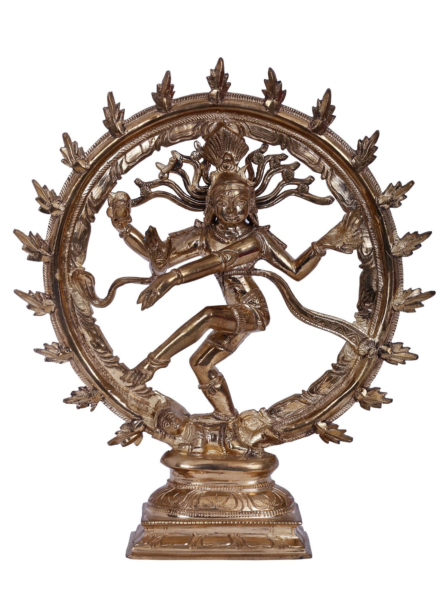 10" Four Armed Lord Nataraja Bronze Statue | Panchaloha Bronze Statue | Decorative Bronze Idol | Bronze Statue For Temple