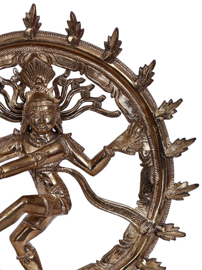 10" Four Armed Lord Nataraja Bronze Statue | Panchaloha Bronze Statue | Decorative Bronze Idol | Bronze Statue For Temple