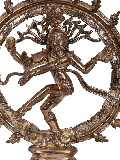 10" Four Armed Lord Nataraja Bronze Statue | Panchaloha Bronze Statue | Decorative Bronze Idol | Bronze Statue For Temple