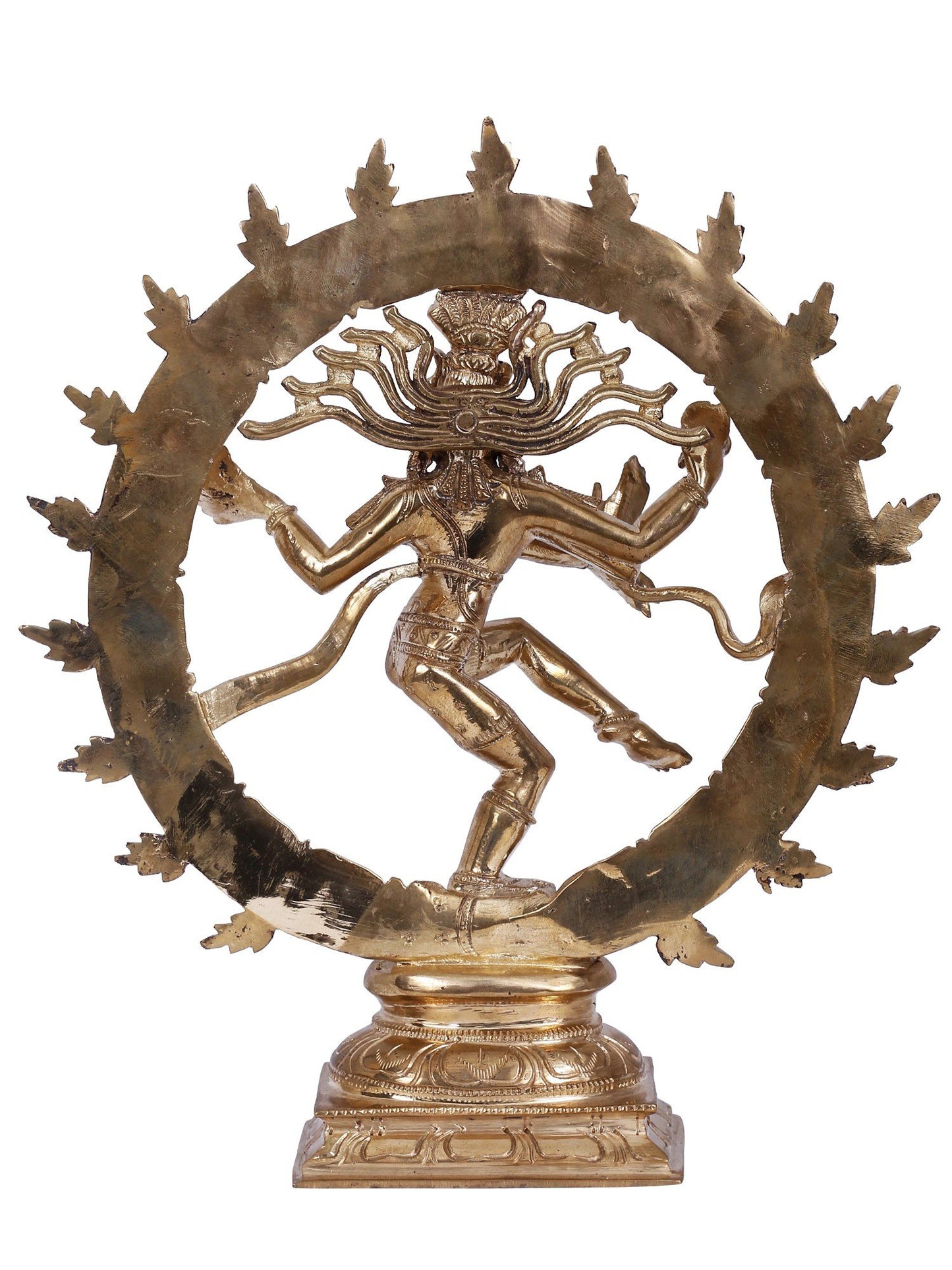 10" Four Armed Lord Nataraja Bronze Statue | Panchaloha Bronze Statue | Decorative Bronze Idol | Bronze Statue For Temple