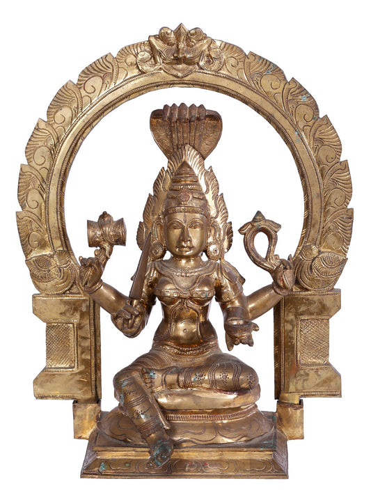 20'' Goddess Mariamman (South Indian Durga) Statue | Panchaloha Bronze Statue | Decorative Bronze Idol | Bronze Statue For Temple