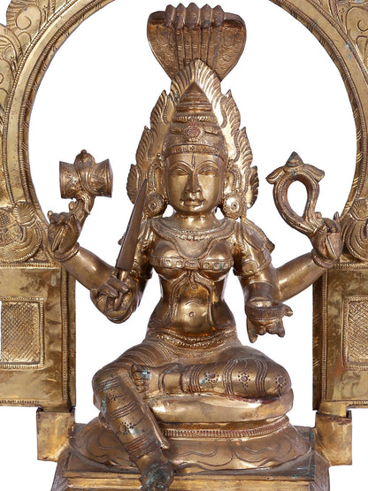 20'' Goddess Mariamman (South Indian Durga) Statue | Panchaloha Bronze Statue | Decorative Bronze Idol | Bronze Statue For Temple