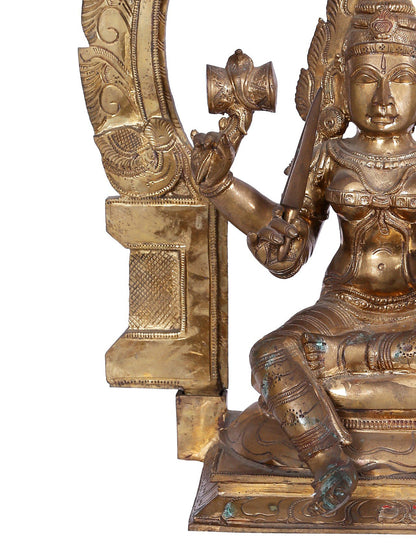 20'' Goddess Mariamman (South Indian Durga) Statue | Panchaloha Bronze Statue | Decorative Bronze Idol | Bronze Statue For Temple