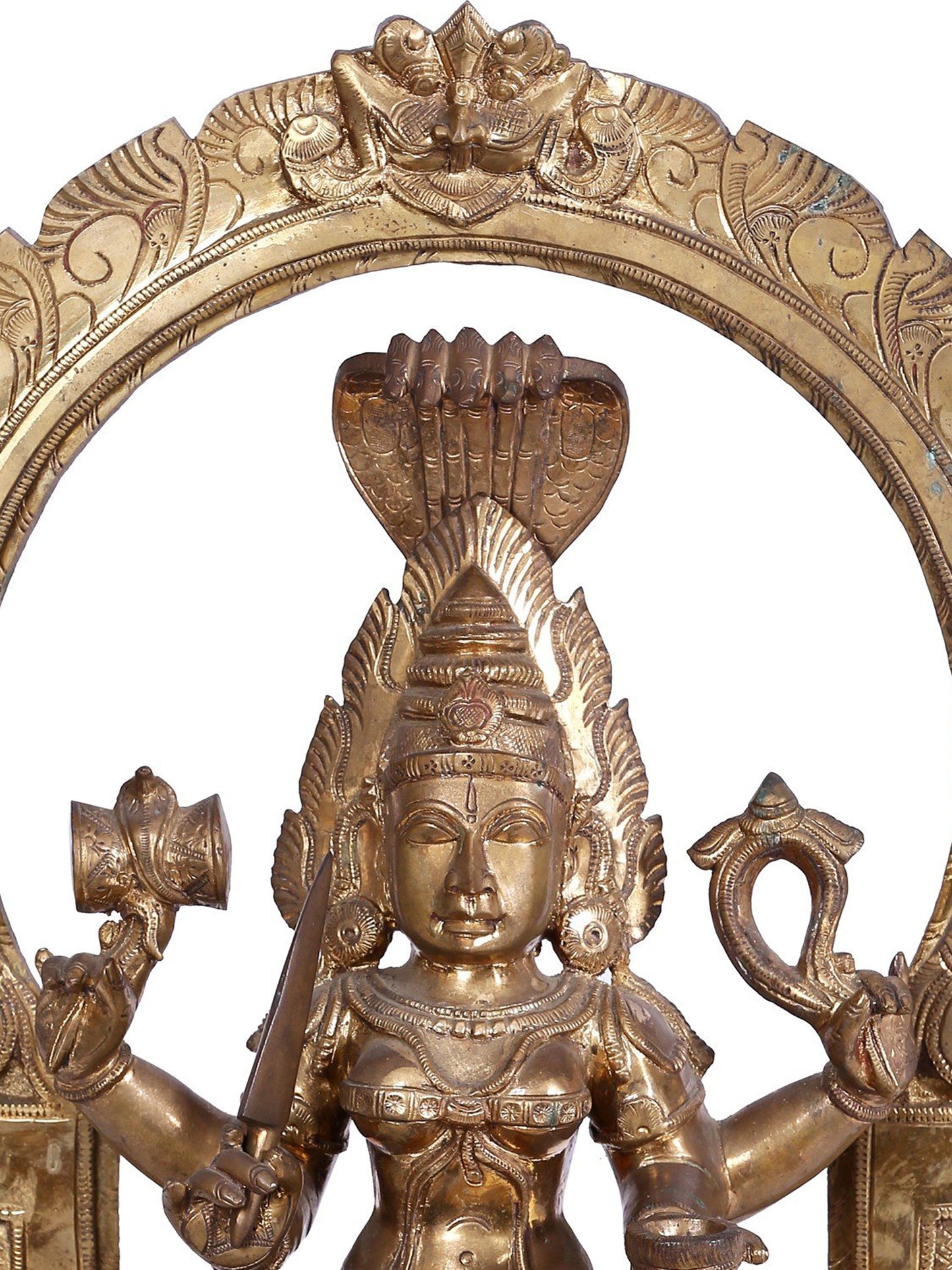 20'' Goddess Mariamman (South Indian Durga) Statue | Panchaloha Bronze Statue | Decorative Bronze Idol | Bronze Statue For Temple