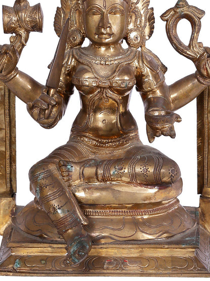 20'' Goddess Mariamman (South Indian Durga) Statue | Panchaloha Bronze Statue | Decorative Bronze Idol | Bronze Statue For Temple