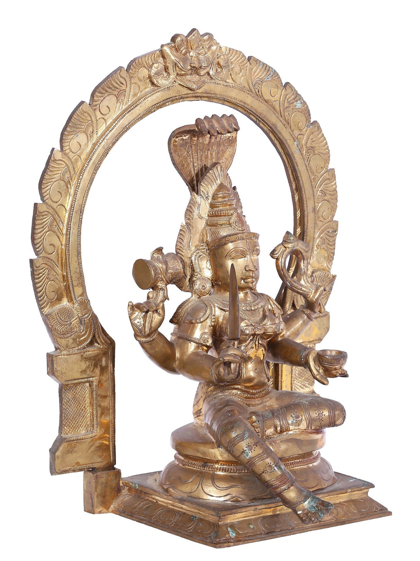 20'' Goddess Mariamman (South Indian Durga) Statue | Panchaloha Bronze Statue | Decorative Bronze Idol | Bronze Statue For Temple