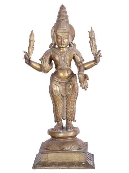 21'' Lord Murugan (Kartikeya) With Devasena And Valli Panchaloha Bronze Sculpture | Bronze Statue For Tample