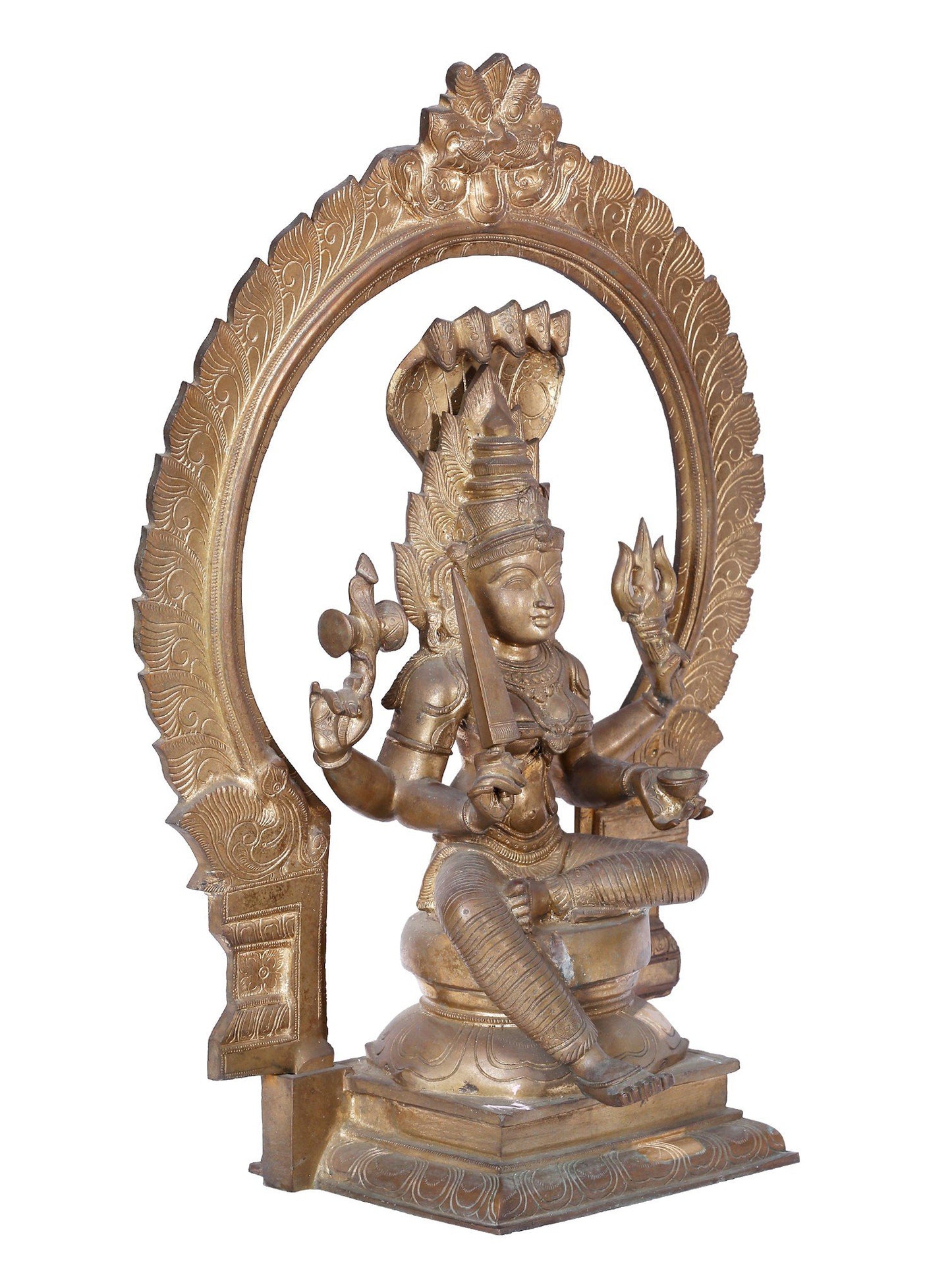 29'' Goddess Mariamman (South Indian Durga) | Panchaloha Bronze Statue From Swamimalai