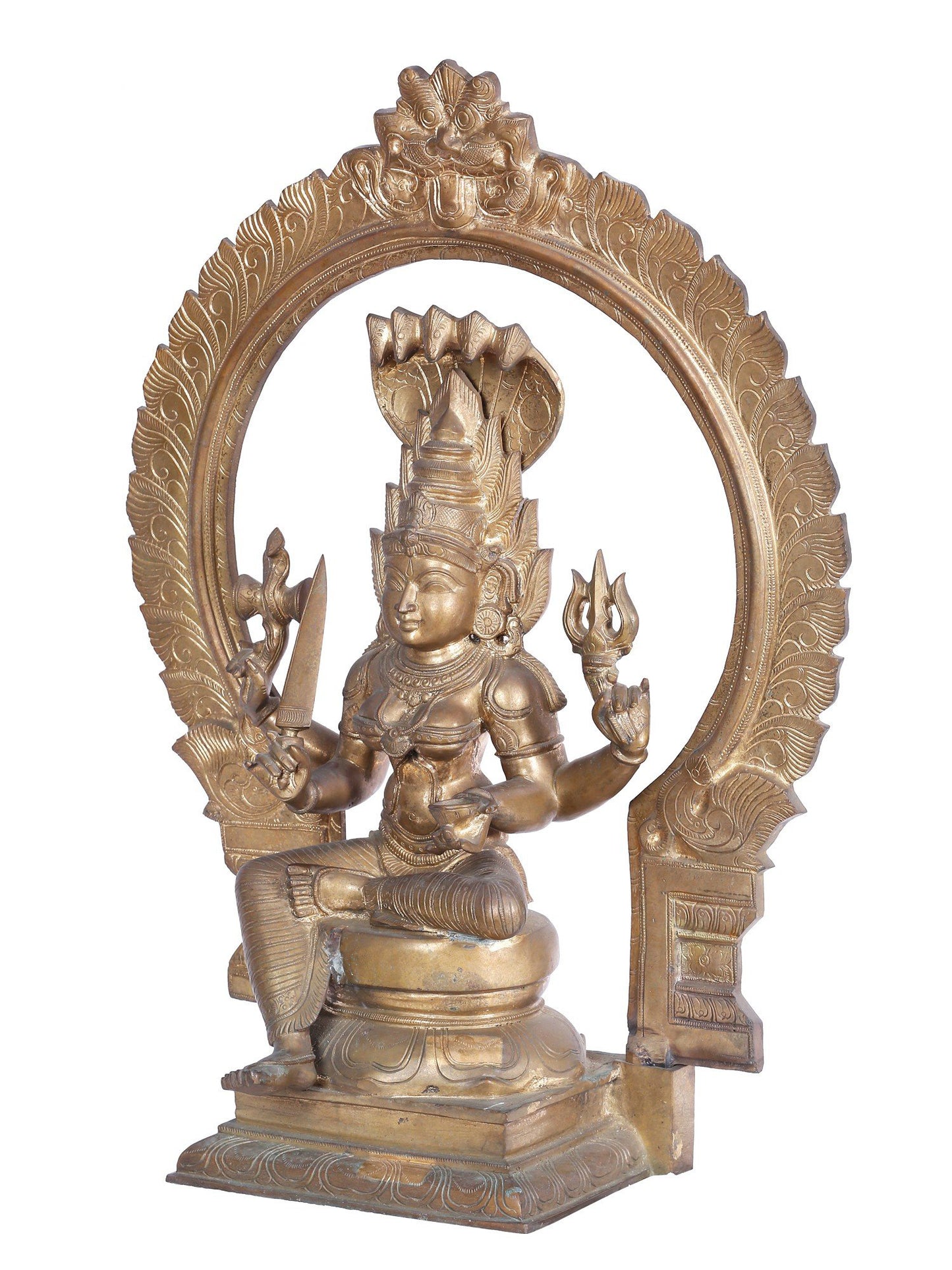 29'' Goddess Mariamman (South Indian Durga) | Panchaloha Bronze Statue From Swamimalai