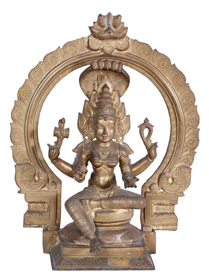 21'' Chaturbhuja Devi Mariamman Panchaloha Bronze Statue | South Indian Goddess Durga | Staue For Temple