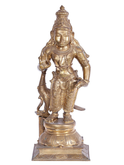 27'' Bala Murugan (Kartikeya) In Standing Mudra | Panchaloha Bronze Statue From Swamimalai