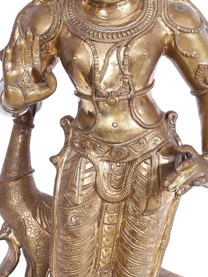 27'' Bala Murugan (Kartikeya) In Standing Mudra | Panchaloha Bronze Statue From Swamimalai