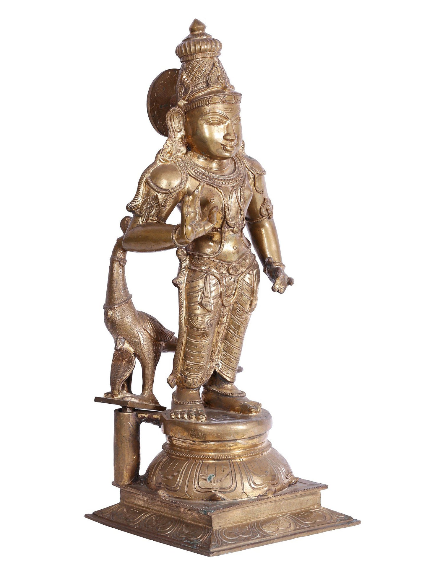 27'' Bala Murugan (Kartikeya) In Standing Mudra | Panchaloha Bronze Statue From Swamimalai