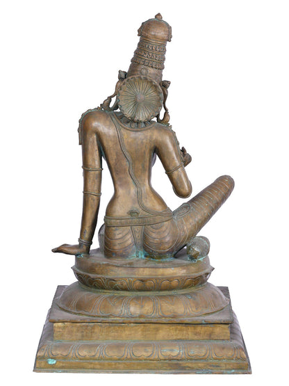 29'' Devi Uma (Bhoga Shakti) | Panchaloha Bronze Statue From Swamimalai | Parvati Bronze Statue