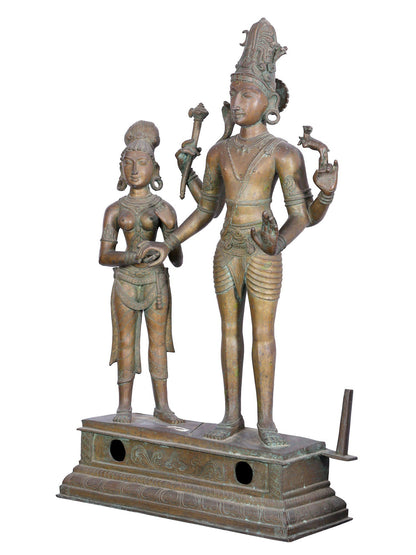 37'' Kalyana Sundaram (Marriage Of Shiva And Parvati) | Panchaloha Bronze Statue From Swamimalai