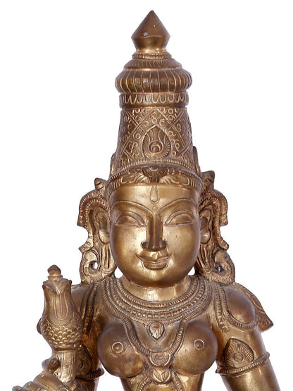 24'' Goddess Parvati  As Devi Uma | Panchaloha Bronze Statue From Swamimalai