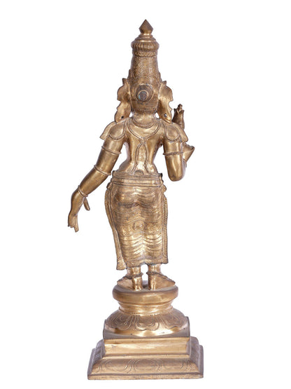 24'' Goddess Parvati  As Devi Uma | Panchaloha Bronze Statue From Swamimalai