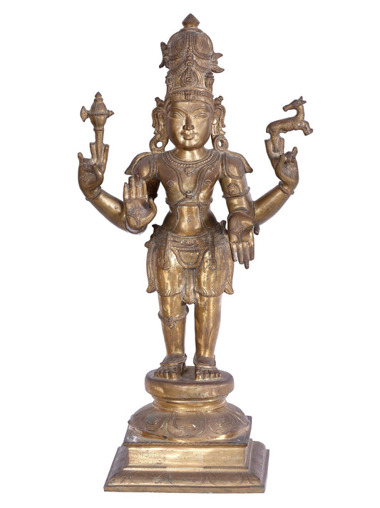 25'' Blessing Lord Shiva As Pashupatinath Panchaloha Bronze Statue | Statue From Swamimalai